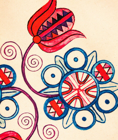 Detail Červeň a Modraň 1