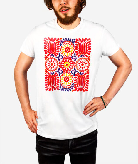 Panske tricko V zahrade tulipanov