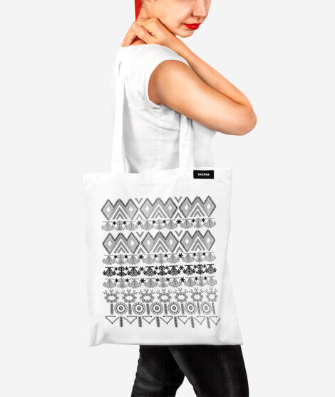 Bavlnená taška Sever biela 2