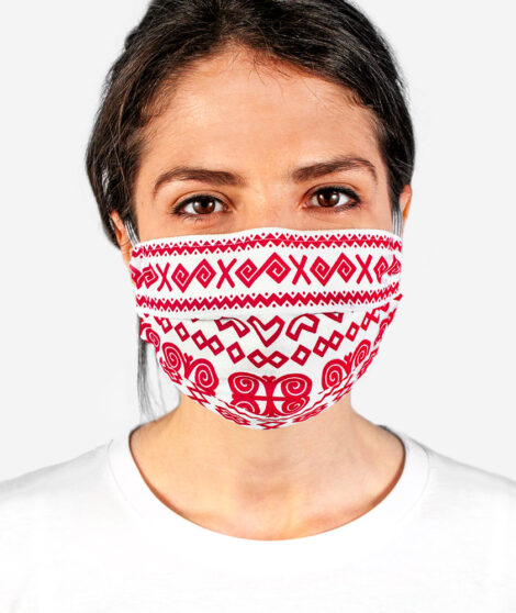 Bavlnené rúško Červené Čičmany 1