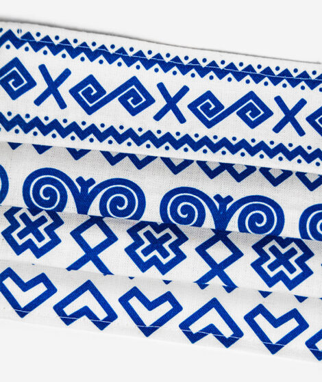 Bavlnené rúško Modré Čičmany 3