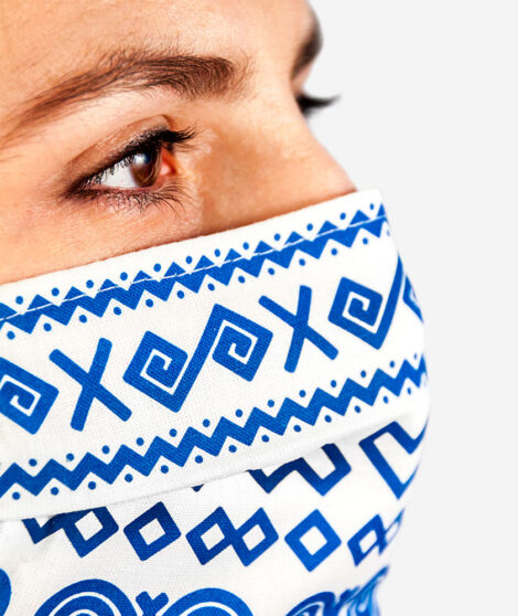 Bavlnené rúško Modré Čičmany 4