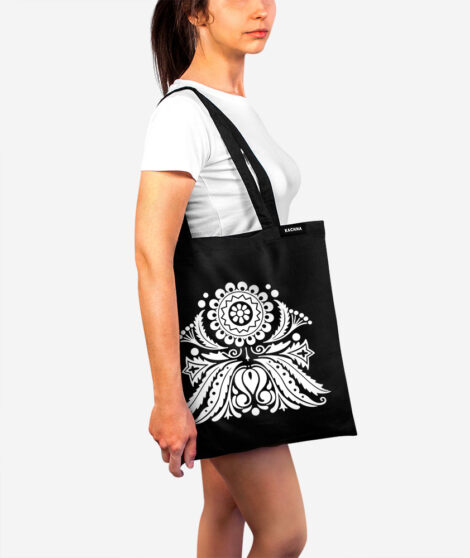 Bavlnená taška Biely kvet 2