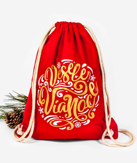 Vianočný vak Veselé vianoce červený 1
