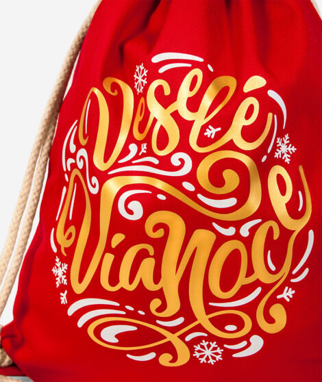 Vianočný vak Veselé vianoce červený 2