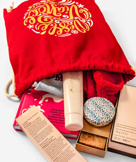 Vianočný vak Veselé vianoce červený 3