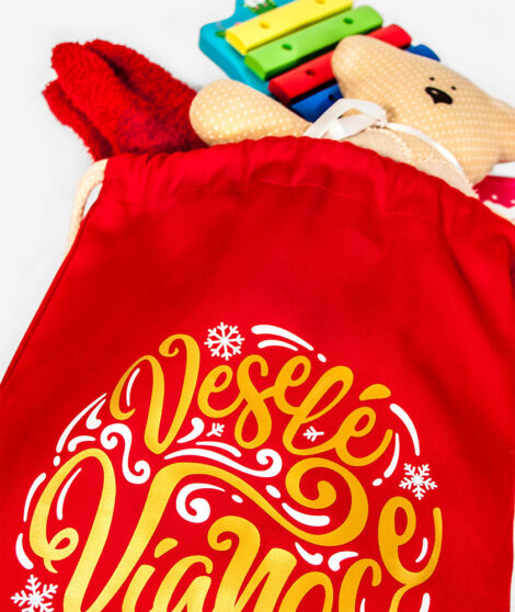 Vianočný vak Veselé vianoce červený 4