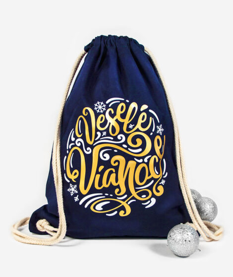 Vianočný vak Veselé vianoce modrý 1