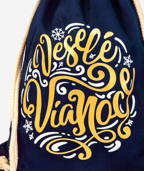 Vianočný vak Veselé vianoce modrý 2