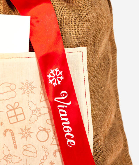 Vianočné vrece na darčeky - béžové 2