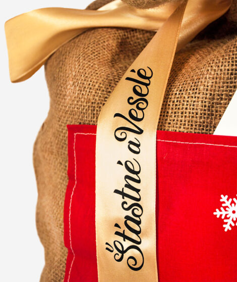 Vianočné vrece na darčeky - červené 3