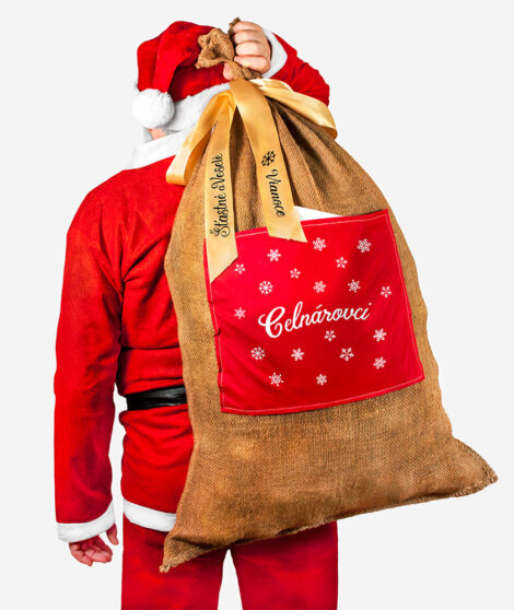 Vianočné vrece na darčeky - červené 4