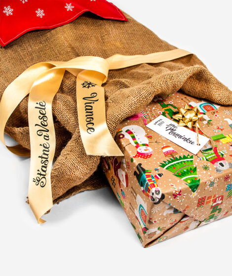 Vianočné vrece na darčeky - červené 5