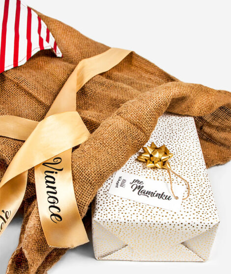 Vianočné vrece na darčeky - červeno-biele pruhy 3