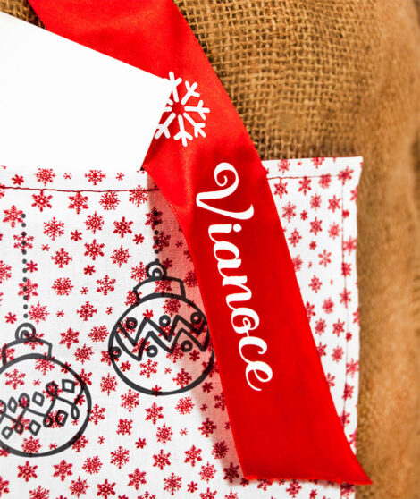 Vianočné vrece na darčeky - vločky 2