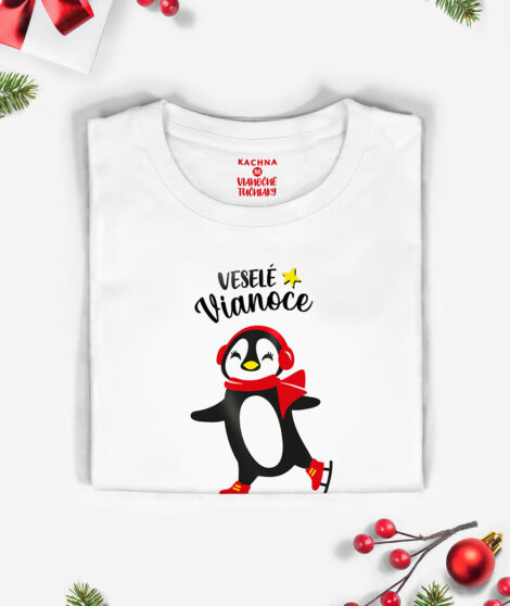 Vianočné-kolekcia-pre-celú-rodinu---Tučniaky-(dámske-tričko)-2