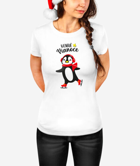 Vianočné-kolekcia-pre-celú-rodinu---Tučniaky-(dámske-tričko)
