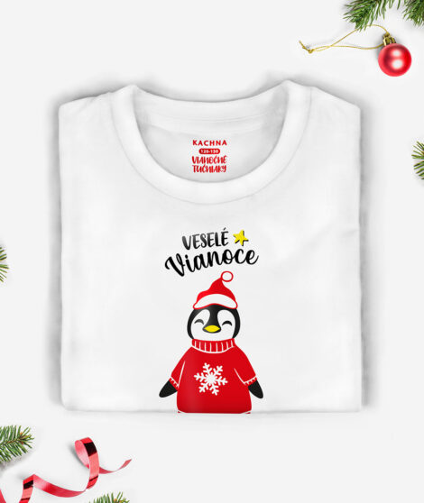 Vianočné-kolekcia-pre-celú-rodinu---Tučniaky-(detské-tričko)