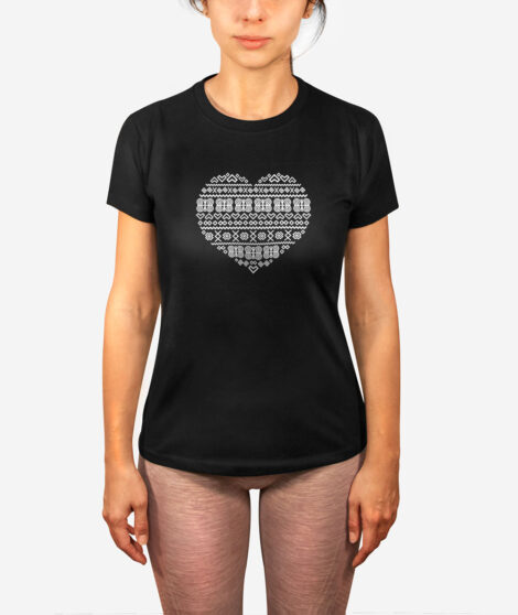 Dámske-tričko-Čičmanské-srdce-(čierne)-1