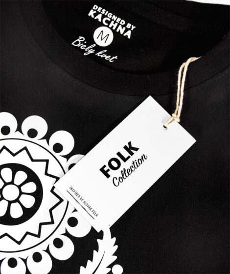 Tričko Biely kvet - folklórny vzor