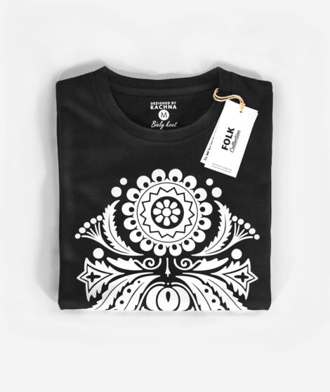 Tričko Biely kvet - folklórny vzor