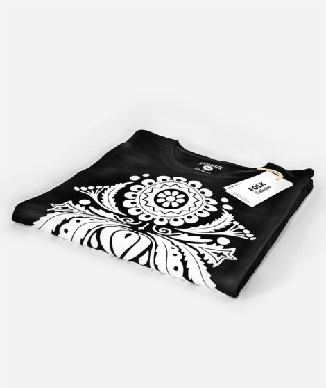 Tričko Biely kvet - folklórny vzor