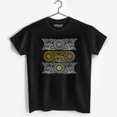 Pánske-čierne-tričko-zlato-biele-Flos-Aureus