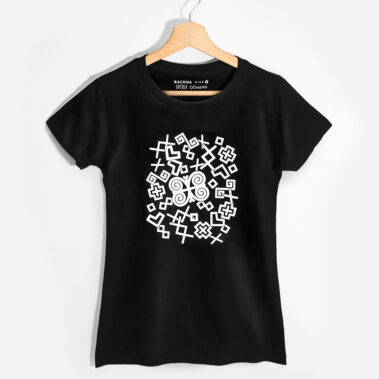 Dámske čierne tričko Rozsypané Čičmany