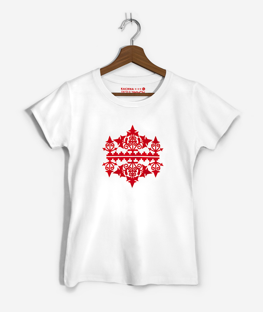 Biele tričko so slovenským folklórnym ornamentom Liptov