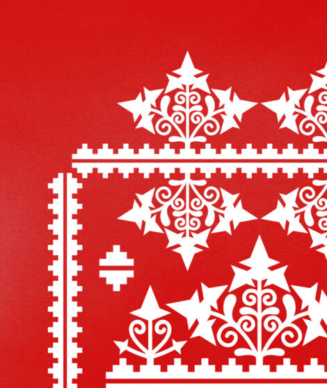 Print-Folklórny-ornament-Trenčín-grafika-červená-A3-art