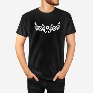 Pánske čierne tričko Trenčianske kvietky