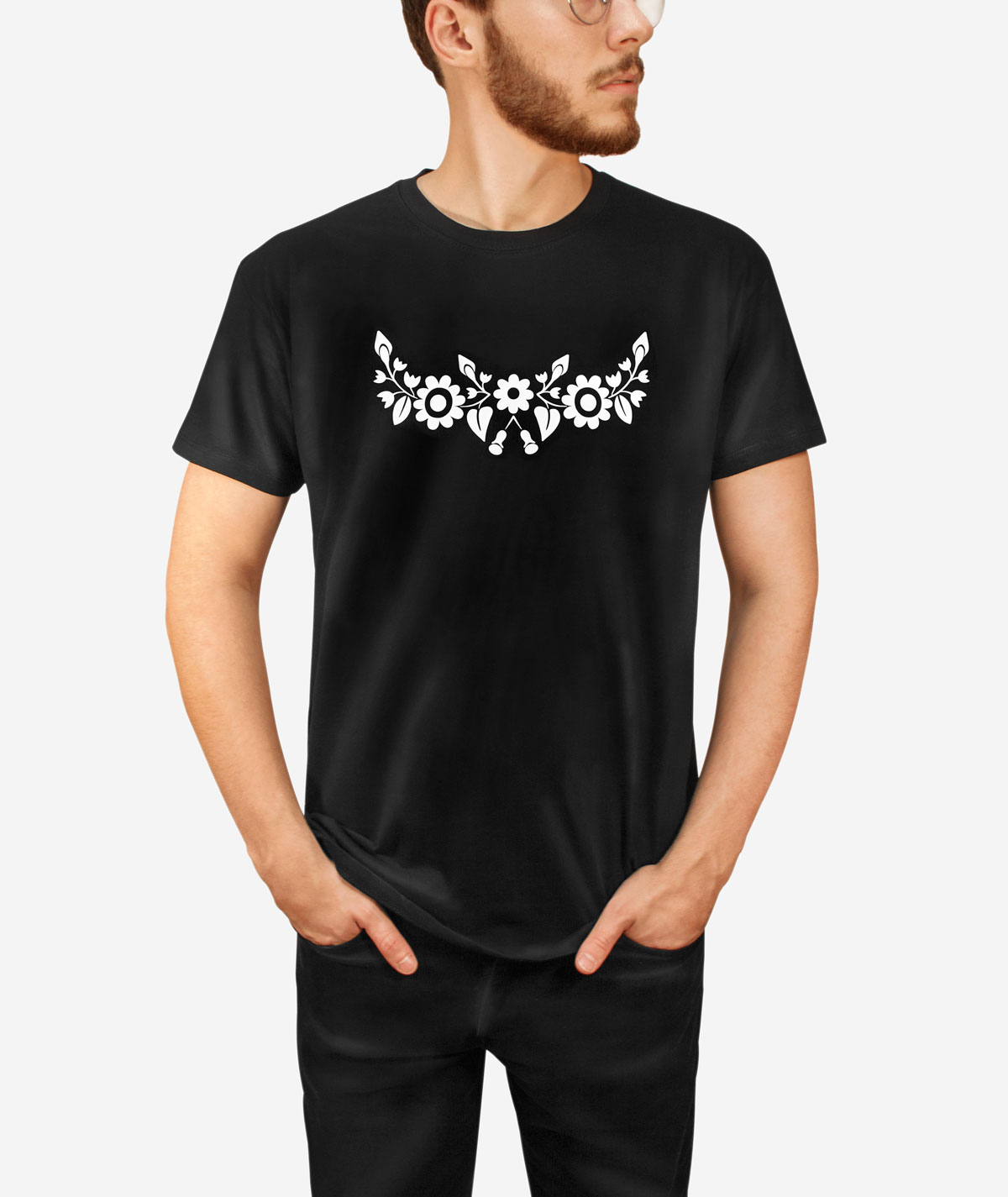 Tričko-Pánske-čierne-Trenčianske-kvietky-sashe
