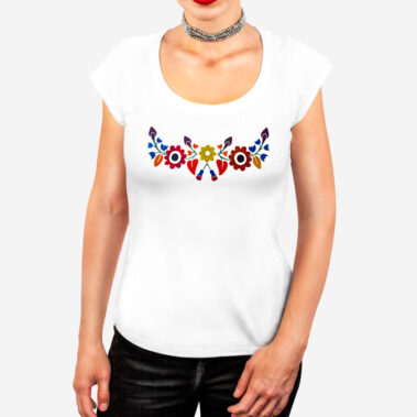 Dámske biele tričko Trenčianske kvietky