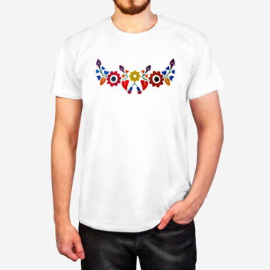 Pánske biele tričko Trenčianske kvietky